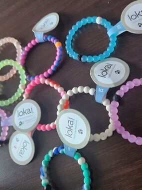 10 Lokai Multi-Colored Beaded Bracelets - Blue, Pink, Purple, Green, White